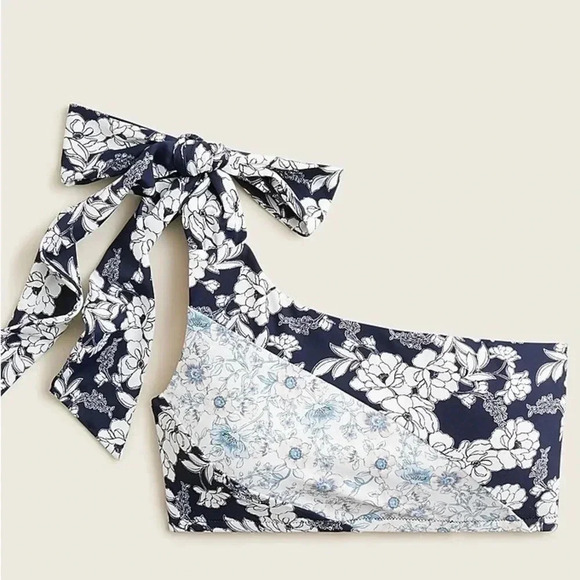 NWT J. Crew One-shoulder bikini top in mixed magnolia floral & cheeky bottoms - Picture 12 of 13